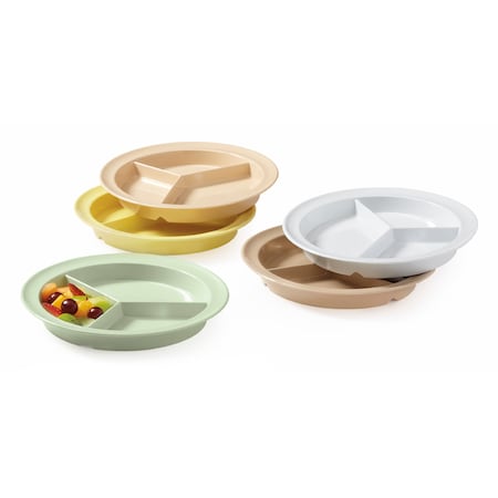 G.E.T. Enterprises G.E.T. Enterprises Supermel 9" 3 Compartment Tan Plate, PK12 CP-530-T